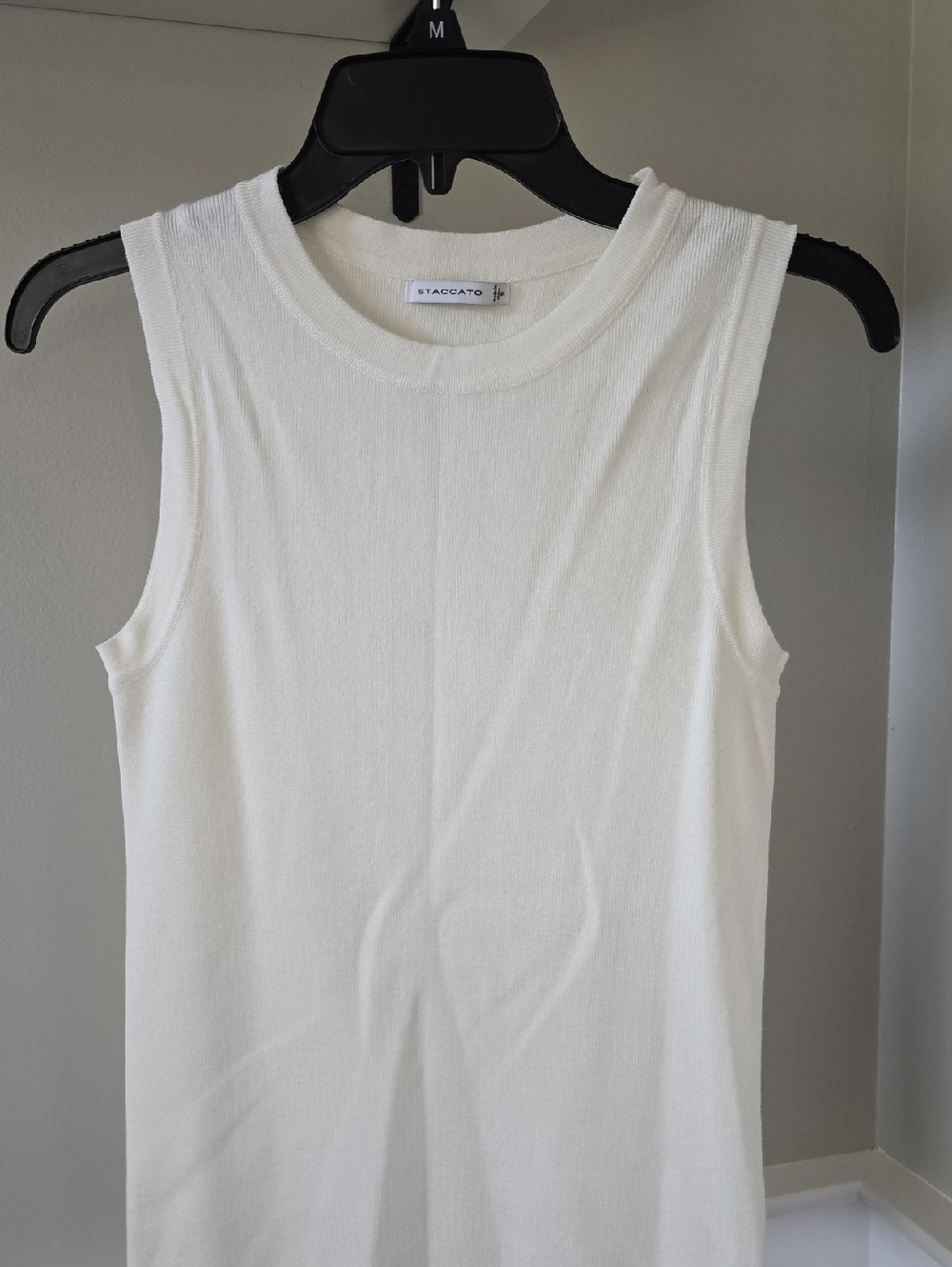 Staccato Cream Ribbed Sleeveless Tank